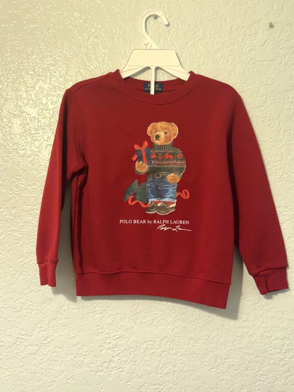 Polo by Ralph Lauren Burgundy Bear Graphic Sweatshirt